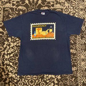 Vintage Pharmacy USPS Stamp T-shirt Mens XL